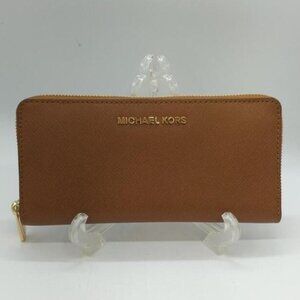 MK Long Zipped Cognac Wallet